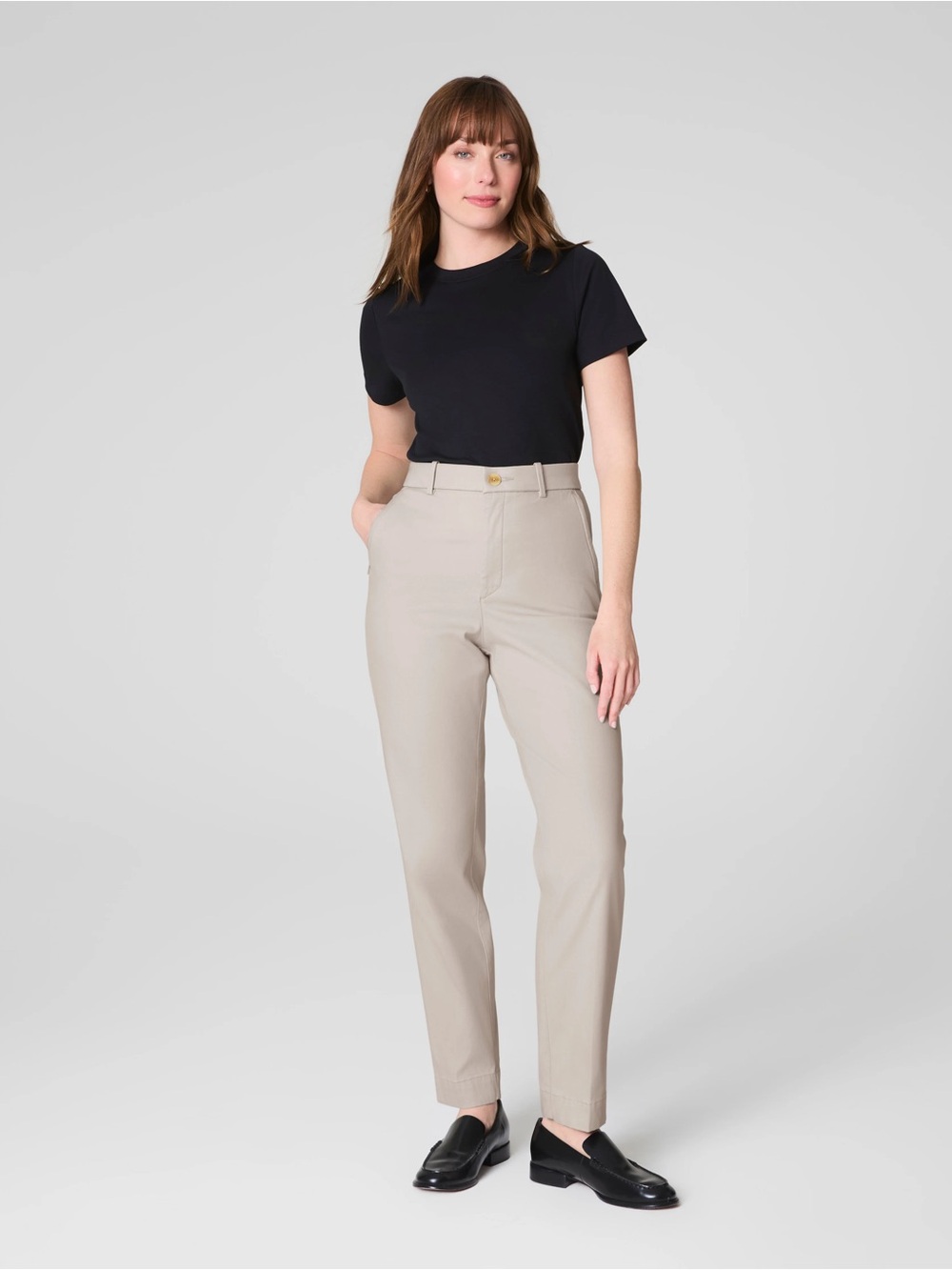 NWT SPANX Straight Leg High-Rise Pants in Bone